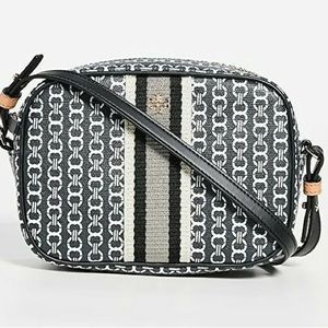 Tory Burch Gemini Link Canvas Mini Bag Black